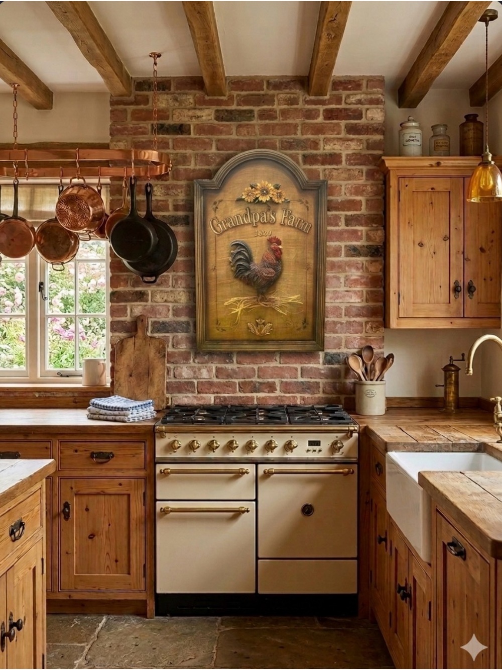 Rustic 3D “Grandpa’s Farm 1820” Rooster Wall Plaque | Large Farmhouse Decor 27”